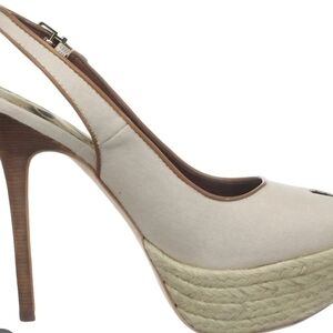 Sam Edelman Elegant Cream Slingback Platform Heels